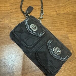Coach Legacy vintage black wristlet